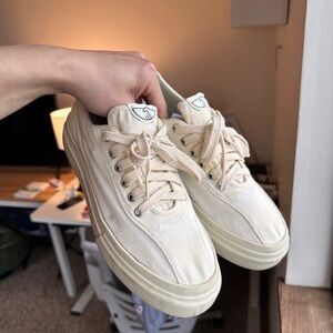 Canvas Cream Color Sneakers MEN US 9.5